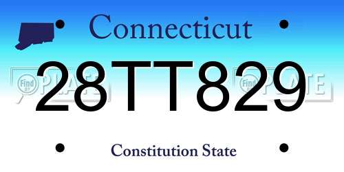 28TT829 Connecticut License Plate