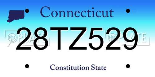 28TZ529 Connecticut License Plate