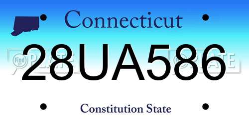 28UA586 Connecticut License Plate
