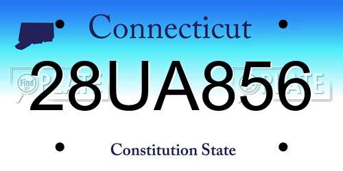 28UA856 Connecticut License Plate