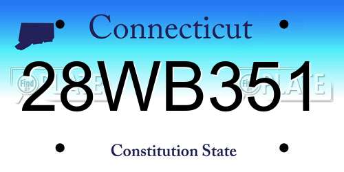 28WB351 Connecticut License Plate