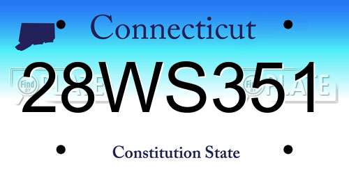 28WS351 Connecticut License Plate