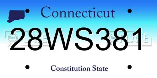 28WS381 Connecticut License Plate