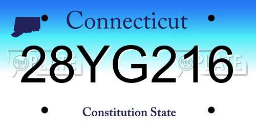 28YG216 Connecticut License Plate