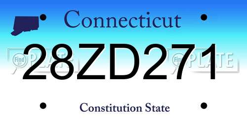 28ZD271 Connecticut License Plate