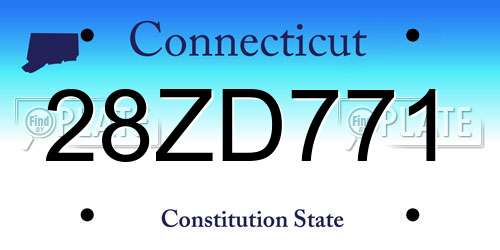 28ZD771 Connecticut License Plate