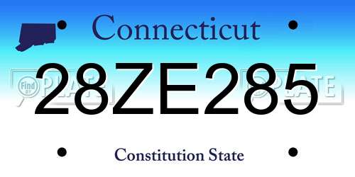 28ZE285 Connecticut License Plate