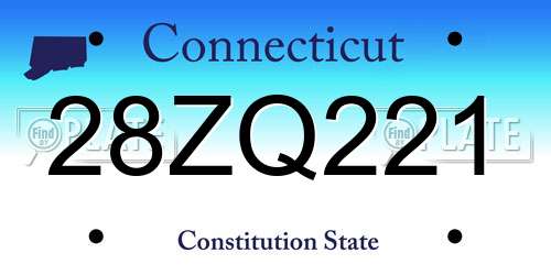28ZQ221 Connecticut License Plate