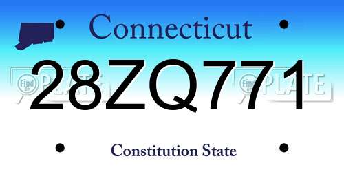 28ZQ771 Connecticut License Plate