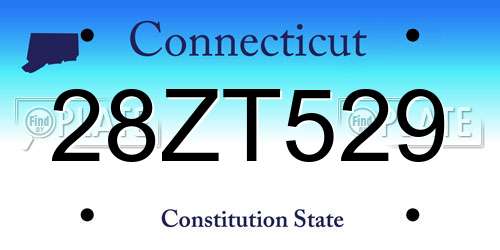 28ZT529 Connecticut License Plate