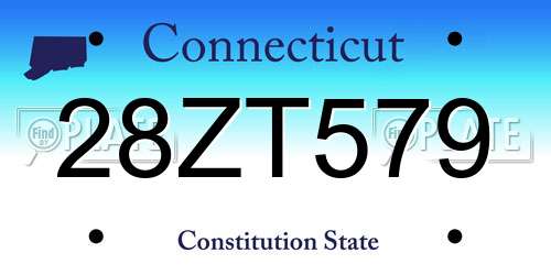28ZT579 Connecticut License Plate