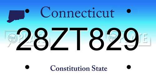 28ZT829 Connecticut License Plate