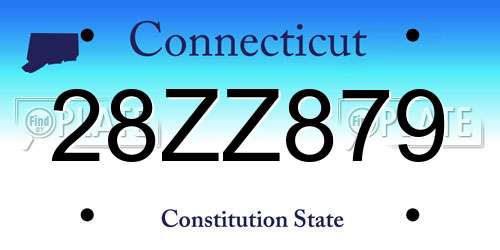 28ZZ879 Connecticut License Plate