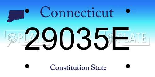 29035E Connecticut License Plate