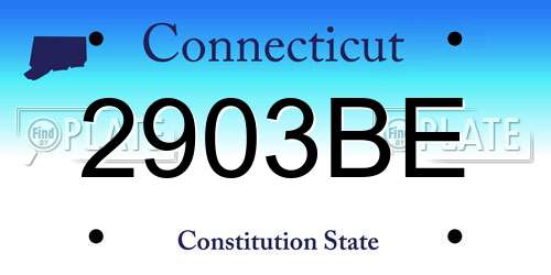2903BE Connecticut License Plate