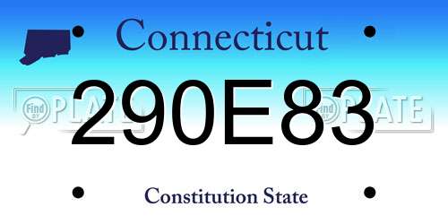 290E83 Connecticut License Plate