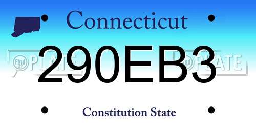 290EB3 Connecticut License Plate