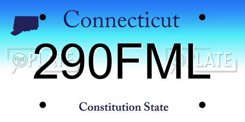 290FML Connecticut License Plate