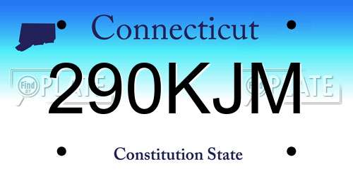 290KJM Connecticut License Plate