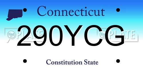 290YCG Connecticut License Plate