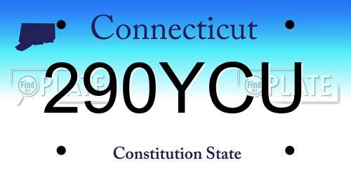 290YCU Connecticut License Plate