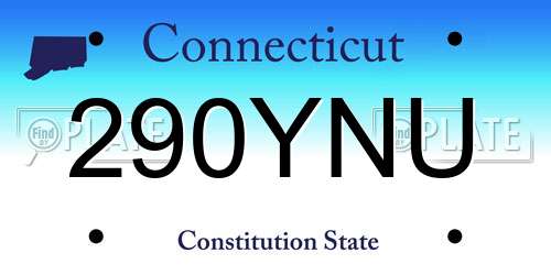 290YNU Connecticut License Plate