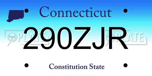 290ZJR Connecticut License Plate