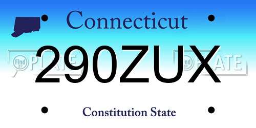 290ZUX Connecticut License Plate