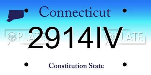 2914IV Connecticut License Plate