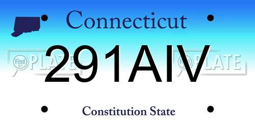 291AIV Connecticut License Plate