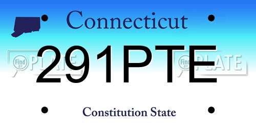 291PTE Connecticut License Plate
