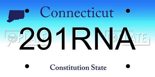 291RNA Connecticut License Plate