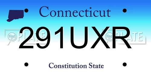 291UXR Connecticut License Plate