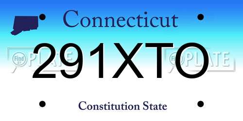 291XTO Connecticut License Plate