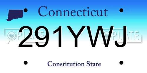 291YWJ Connecticut License Plate