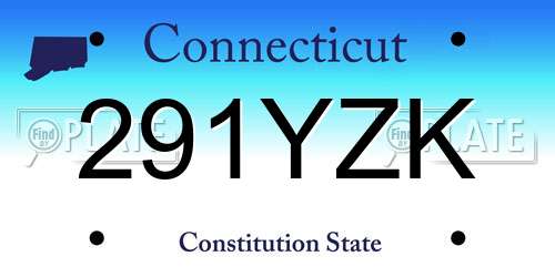 291YZK Connecticut License Plate