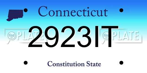 2923IT Connecticut License Plate