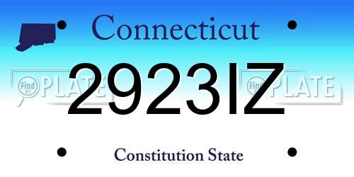 2923IZ Connecticut License Plate