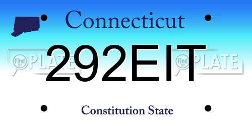 292EIT Connecticut License Plate