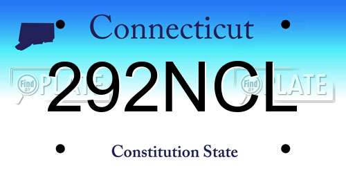 292NCL Connecticut License Plate