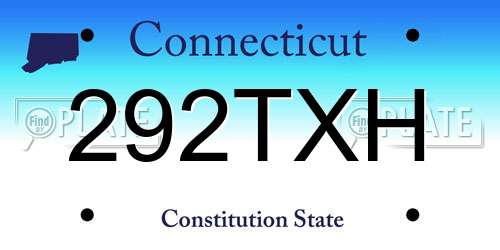 292TXH Connecticut License Plate