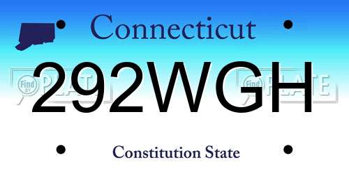 292WGH Connecticut License Plate