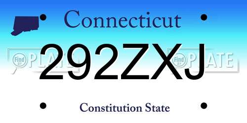292ZXJ Connecticut License Plate