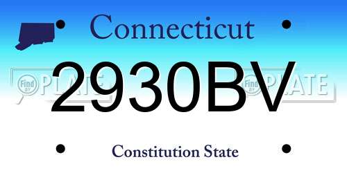 2930BV Connecticut License Plate