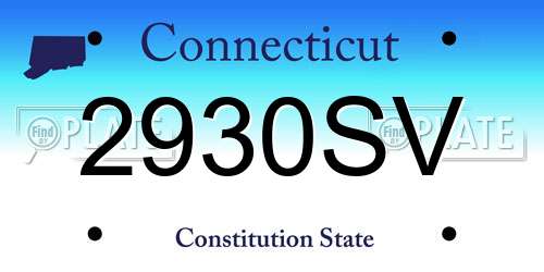 2930SV Connecticut License Plate