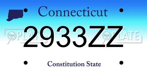 2933ZZ Connecticut License Plate