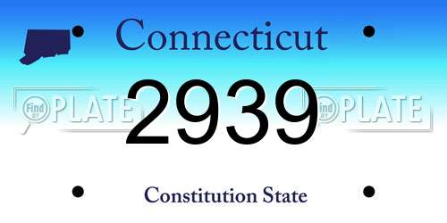 2939 Connecticut License Plate