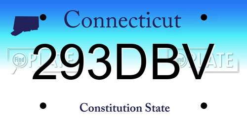 293DBV Connecticut License Plate