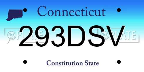 293DSV Connecticut License Plate