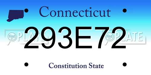 293E72 Connecticut License Plate